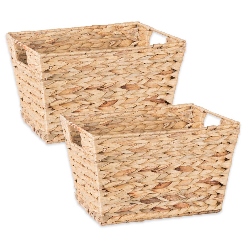 DII Hyacinth Collection Storage Baskets, Medium Set (11x9x7"), Natural, 2 Piece - Image 1